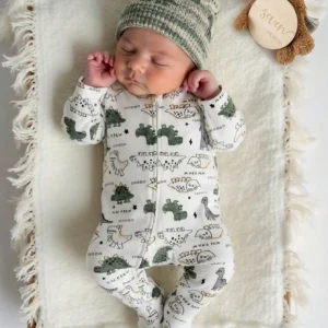 Newborn Baby Boy Knitted Cartoon Pattern Pajamas