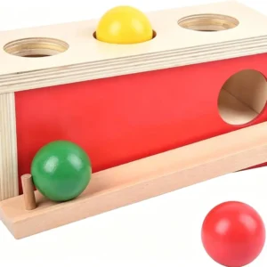 Montessori Toys Object Permanence Box, Ball Tracker Drop Push Toy
