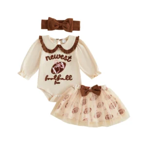 Sleeve Sleeve Romper Baby Baby Girl Embroidered Set