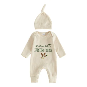 Boy Fall Crew-Neck Embroidery Crew Letter Romper Letter